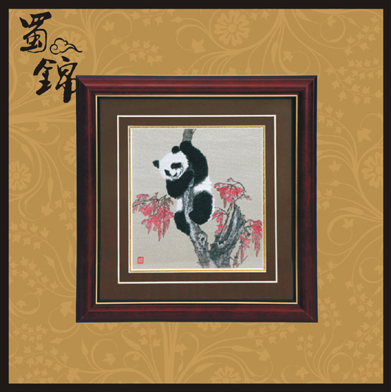 蜀锦,枫叶单熊猫 蜀锦,枫叶单熊猫